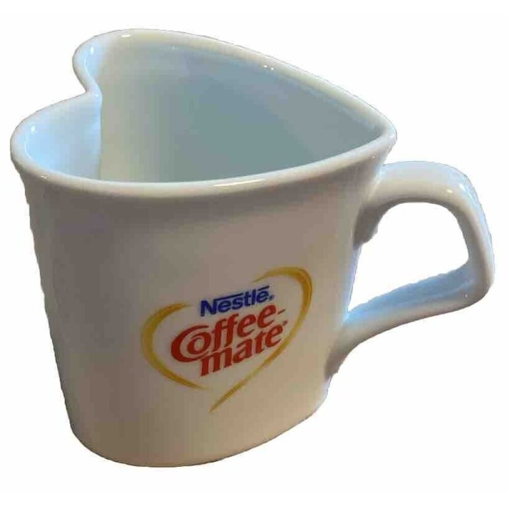 Vintage Valentine Heart Shaped Nestle Coffee Mate creamer Mug
